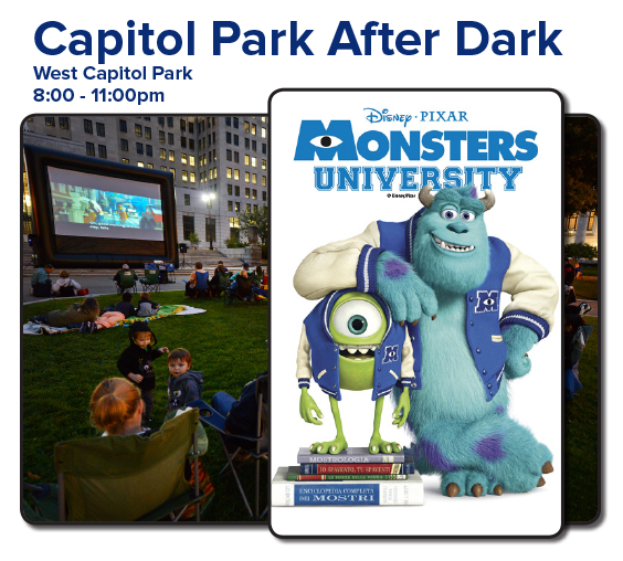 Summer at the Plaza 2015 – Capitol Park After Dark – Monsters University